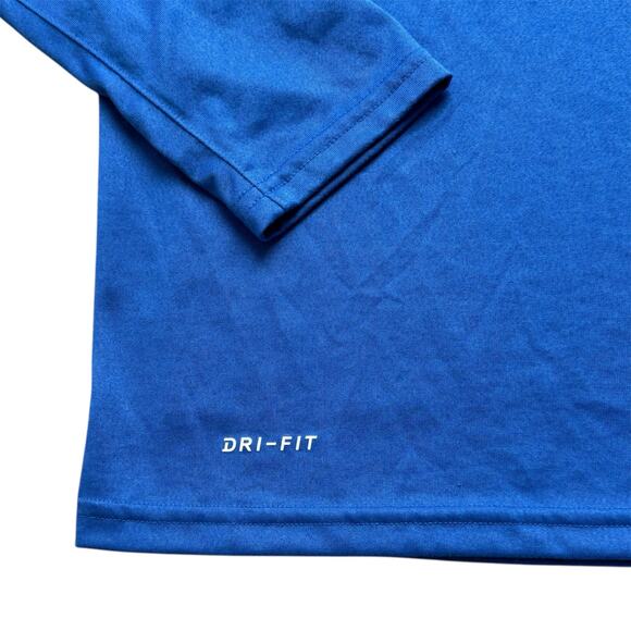 Men's M The NIKE Tee Dri Fit Long Sleeve Solid Royal Blue Shirt Active Athletic - Picture 3 of 4